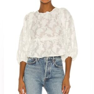 Free People - Women's Open Back Floral Callie‎ Top - Size X-Small - White